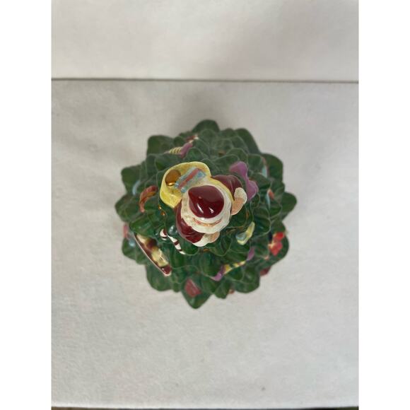 Spode Hand Painted Christmas Tree Spinning Bottom Music Box - Picture 5 of 6